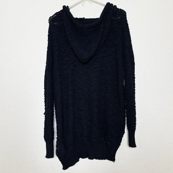 Young Fabulous & Broke Size S M Pullover Textured Popcorn Black Hoodie Sweater - Picture 13 of 13